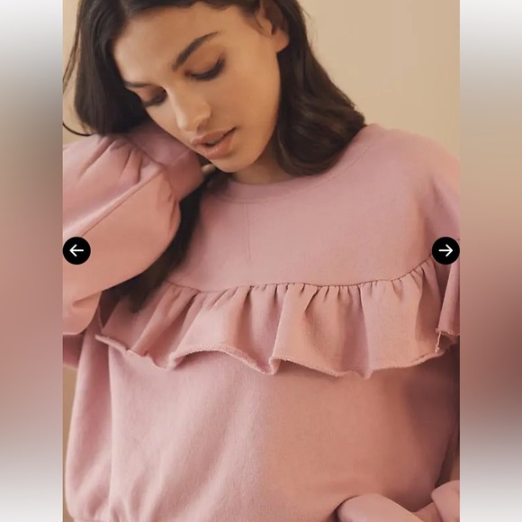 ⭐️NWT Anthropologie Ruffle Swestshirt ⭐️ - Picture 3 of 7